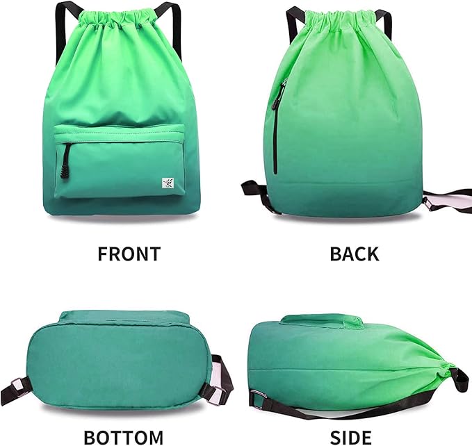 Waterproof Drawstring Bag, Gym Bag Sackpack Sports Beach Backpack for Men Women