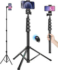 Nineigh Phone Tripod, 70" Selfie Stick Tripod Stand Cell Phone Tripods with Remote Phone Holder Carry Bag, Aluminum Alloy Selfie Stick Tripods, Compatible with iPhone Samsung GoPro Smartphone