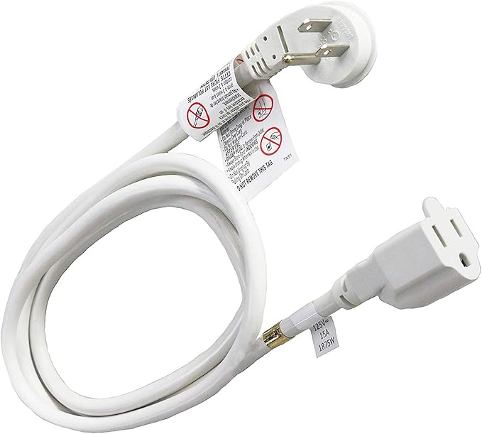 FIRMERST 1875W 10 Feet Extension Cord Heavy Duty Low Profile White 15A