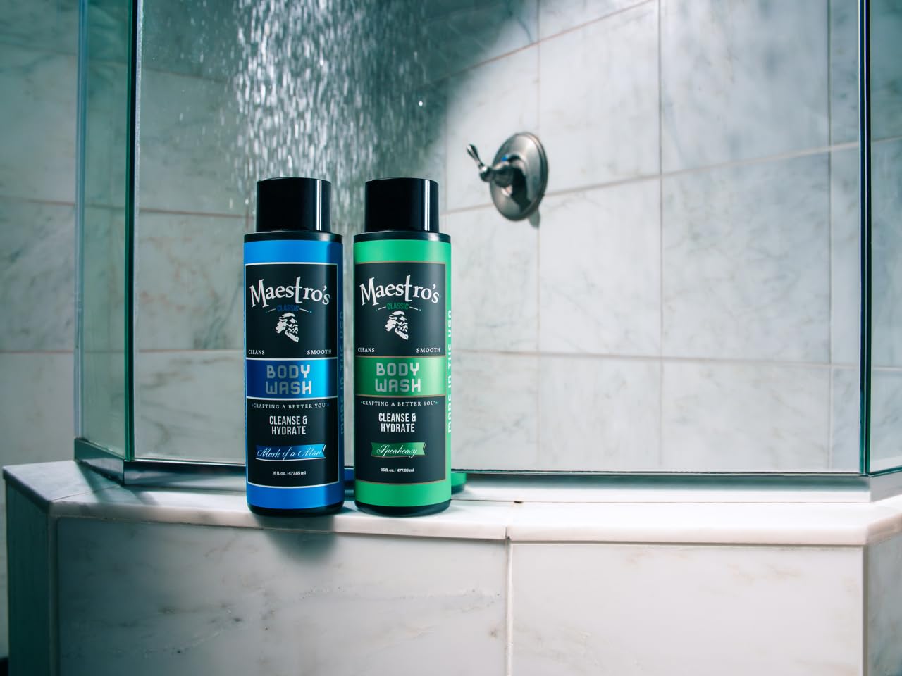 Maestro's Classic BATH WASH - Conditioning Bath Wash, Cleans and Hydrates, Mark of Man Blend, 16 Ounce