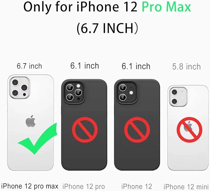 for iPhone 12 Pro Max Waterproof Case 6.7'' - Shockproof, Dustproof, with Screen Protector - Black