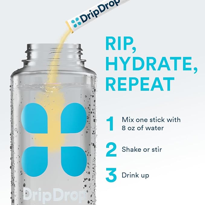 DripDrop Sugar Free Hydration Packets - Zero Citrus Variety Pack - Single Serve Electrolytes Powder Drink Mix - Cherry Limeade, Citrus, Orange, Strawberry Lemonade - Non-GMO, Gluten Free - 32 Sticks