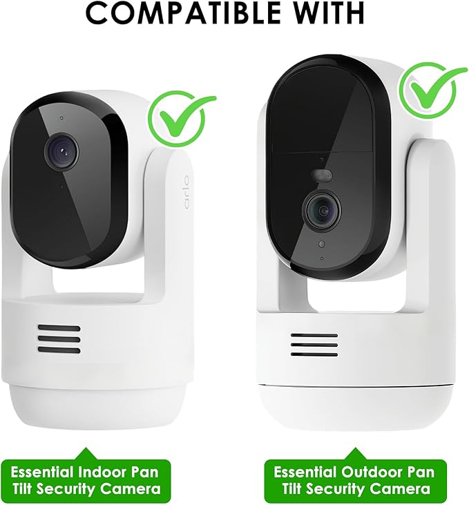2Packs Adjustable Corner Mount Bracket for Arlo Essential Indoor /Outdoor Pan Tilt Security Camera, Metal Wall Mount with Coverage of 300° on Both Sides of House, Reduce Blind Spots, Keep 360° Swivel
