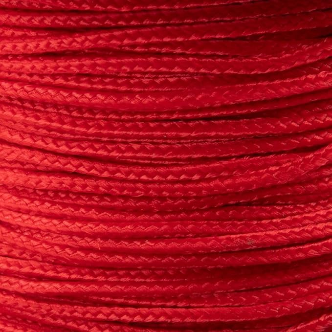 Paracord Planet Micro Paracord – Thin Braided Cord for Crafting, Fishing, and DIY Projects in 125 ft Spools – Scarlet Red