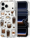 MOSNOVO for iPhone 17 Pro Max Case | Military Grade 6.6ft Drop Tested | Camera Control | Clear with Coffee Design