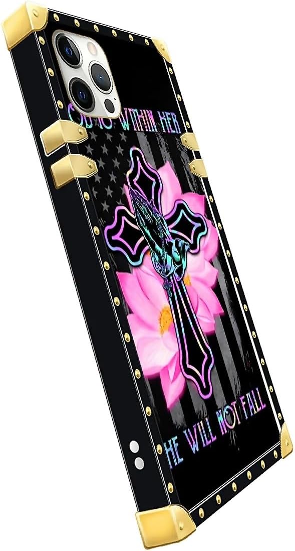 Compatible with iPhone 11 Pro Max Case, Praying Cross Hands Luxury Golden Decoration for Girl Women Soft TPU Shockproof Protective Hard PC Back for iPhone 11 Pro Max