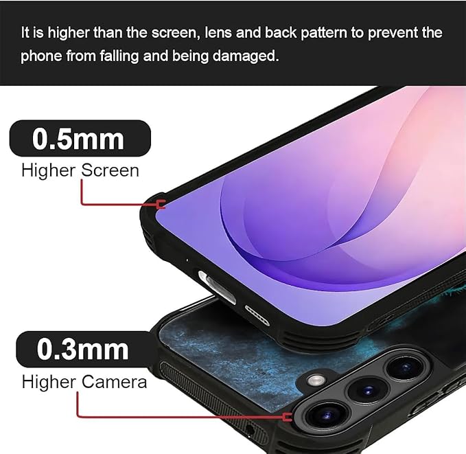 for Samsung Galaxy S26 Case,Graphic Design for Girl Boy Soft Silicone Hard Acrylic Shock Protection Designed for Samsung Galaxy S26 Blue Breathing Wolf Pattern