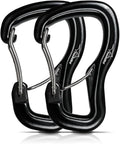 Heavy Duty Carabiner Clip Hook 8KN (1763 lbs), 2 PCS Ultra-Light Aluminum Caribeaners with Double Door D Ring Shape, for Hammock, Camping, Hiking, Backpacking, Dog Leash, Keychain Clip