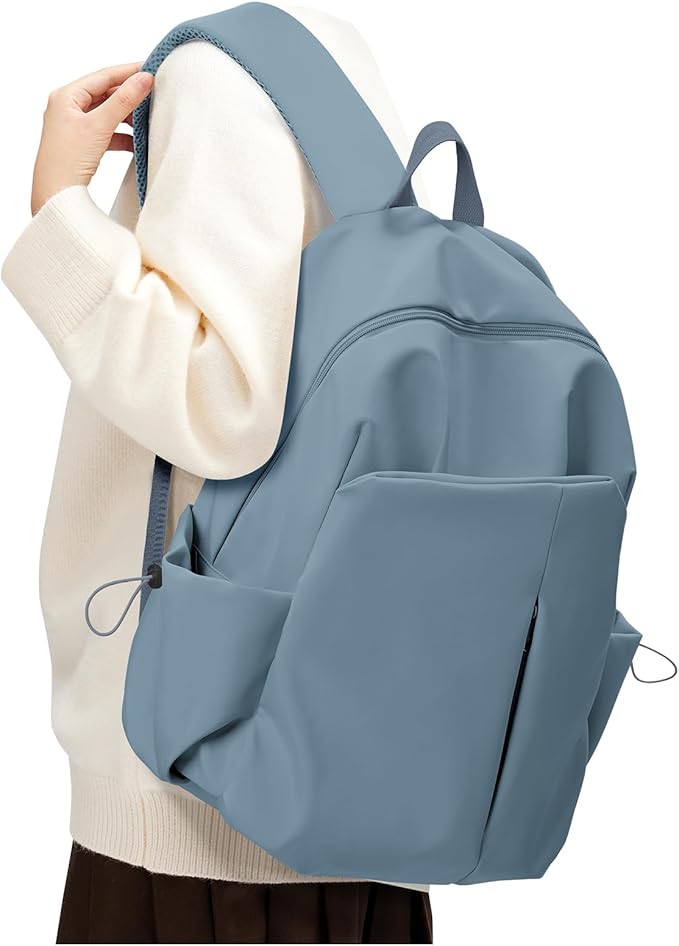 SEAFEW Small Blue Backpack for School Women Girls, Waterproof Bookbag Cute High School Backpack for Men Teen Boys, Lightweight Travel College Back Pack Mochilas Escolares para Casual Daypack Rucksack
