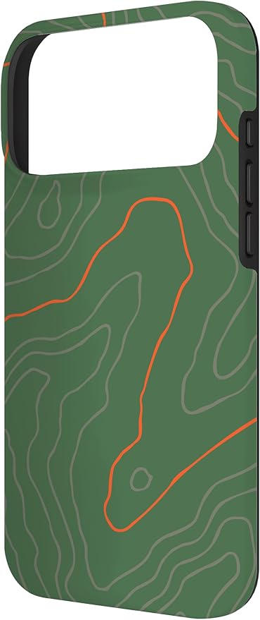 Backcountry Topo Guide Orange Lines Topographical Map Case for iPhone 17 Pro Max