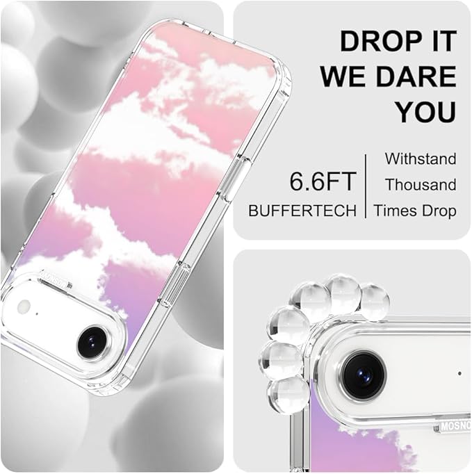 MOSNOVO for iPhone Air Case, Shockproof Military-Grade Protection 6.6ft Drop Tested, Camera Control, Clear Phone Case for iPhone 17 Air, Sunset Glow Design