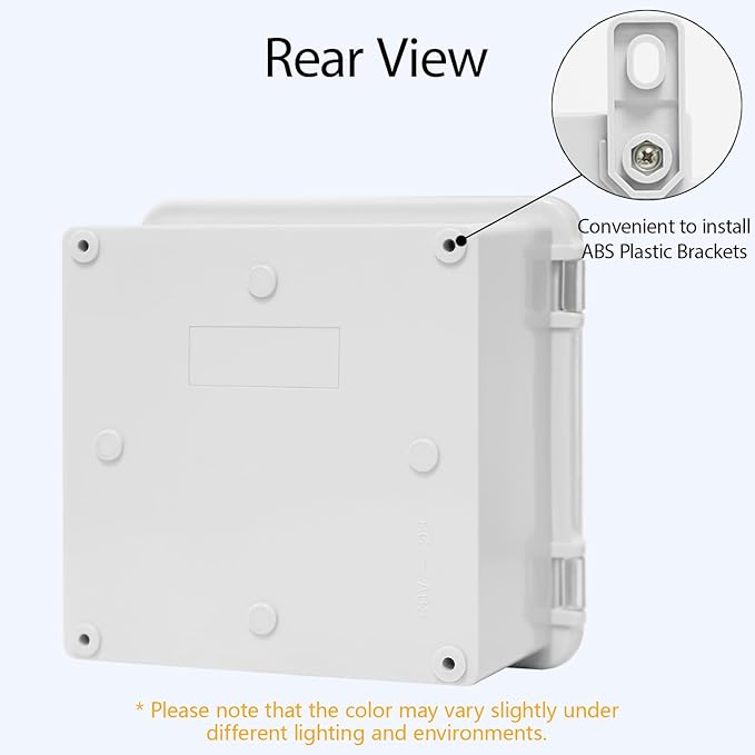 ABS Plastic Dustproof Waterproof IP65 Junction Box Hinged Shell Universal Electrical Project Enclosure Gray, with PC Transparent Clear Cover 5.9 x 5.9 x 3.5inch(150 x150 x90mm), 2 Pack