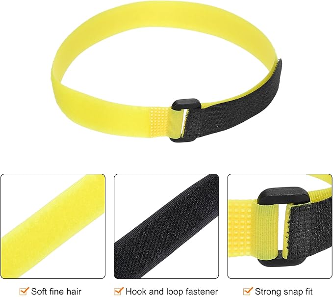 MECCANIXITY 5Pcs Reusable Battery Tie Down Straps,0.8x20" Yellow Nylon Multipurpose Battery Hold Down Adjustable Cinch Strap Hook Loop Fastening Tie for Quadcopters FPV RC Drone Boat Car