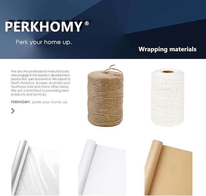 PerkHomy Natural Jute Twine 1800 Feet Long Twine String for Crafts Gift Wrapping Packing Gardening Crochet Knitting Macrame Decor (1800 FT * 2mm (3Ply))