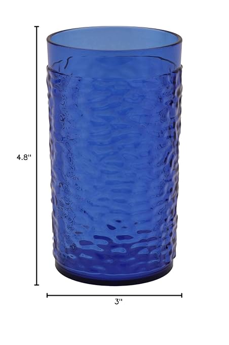 G.E.T. 3312-CB Heavy-Duty Shatterproof Plastic Pebbled Tumbler, 12 Ounce, Cobalt Blue (Set of 12)