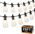 ZOTOYI Outdoor String Lights, 25FT Waterproof Patio Lights with 13 (1 Spare) LED ST38 Vintage Edison Shatterproof Bulbs Outside Hanging Light for Backyard, Cafe, Porch, Gazebo Dimmable 2700K
