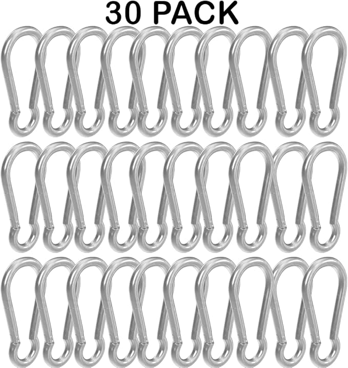 BoxerTool Heavy Duty Spring Snap Hooks 4Inch, 3/8" 20 Pack - Multipurpose Carabiner Clips for Swing, Large Steel Chain Quick Links Safety Buckle Connector for Hammock Fitness Gym Outdoor Boating
