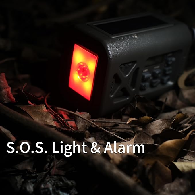 【2025 Newest】 Emergency Crank Weather Radio, NOAA/AM/FM Portable Solar Radio, USB Charged, Battery Powered, Hand Crank, SOS Alarm, Flashlight (Green)