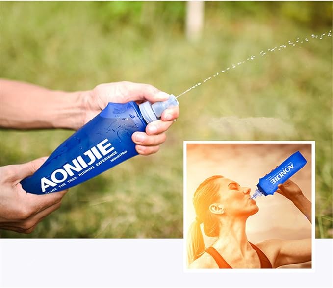 AONIJIE 250ML/350ML/500ML/600ML Portable TPU Soft Water Bottle Folding Soft Flasks For Outdoor Marathon Running Hydration Camping Hiking