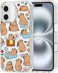 MOSNOVO for iPhone 16 Plus Case, Shockproof Military-Grade Protection 6.6ft Drop Tested, Clear Phone Case for iPhone 16 Plus, Capybara Land Design