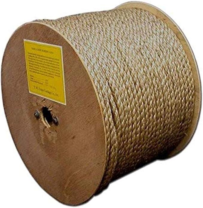 T.W Evans Cordage 25-001 1/4-Inch by 600-Feet Pure Number-1 Manila Rope Reel