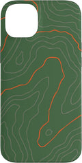 Backcountry Topo Guide Orange Lines Topographical Map Case for iPhone 14 Plus
