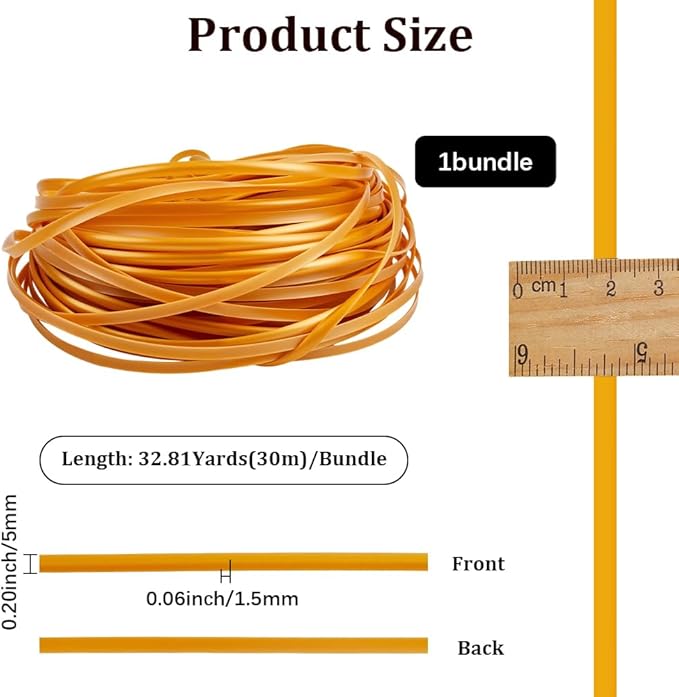 GORGECRAFT 30m*5mm Rattan Weaving Wicker Basket Wicker Repair Kit Orange Synthetic Rattan Roll Flat Cord Webbing Basket Weave Patio Chair Sofas Repair Supplies for Lawn Furniture Garden