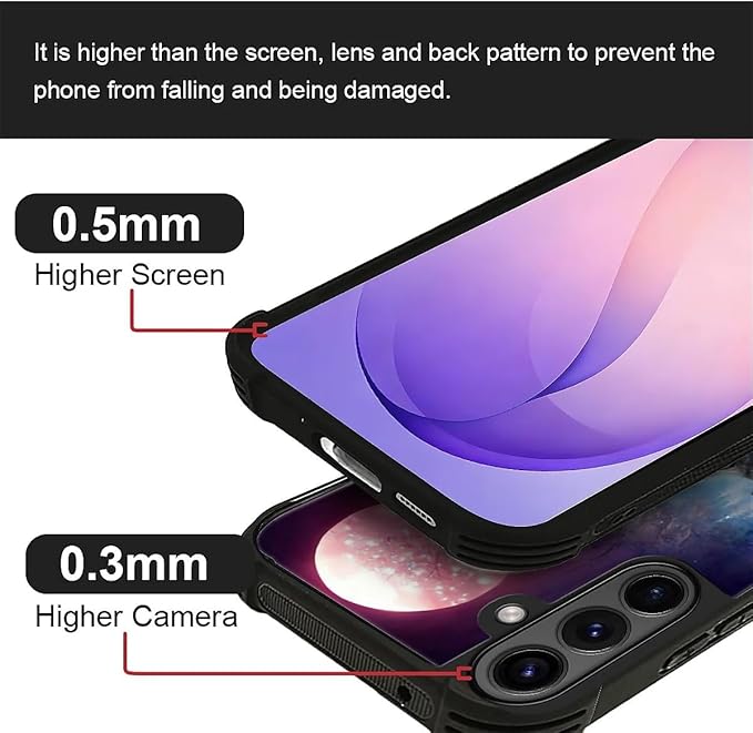 for Samsung Galaxy S26 Case,Graphic Design for Girl Boy Soft Silicone Hard Acrylic Shock Protection Designed for Samsung Galaxy S26 Star Two Wolfs Howling Pattern