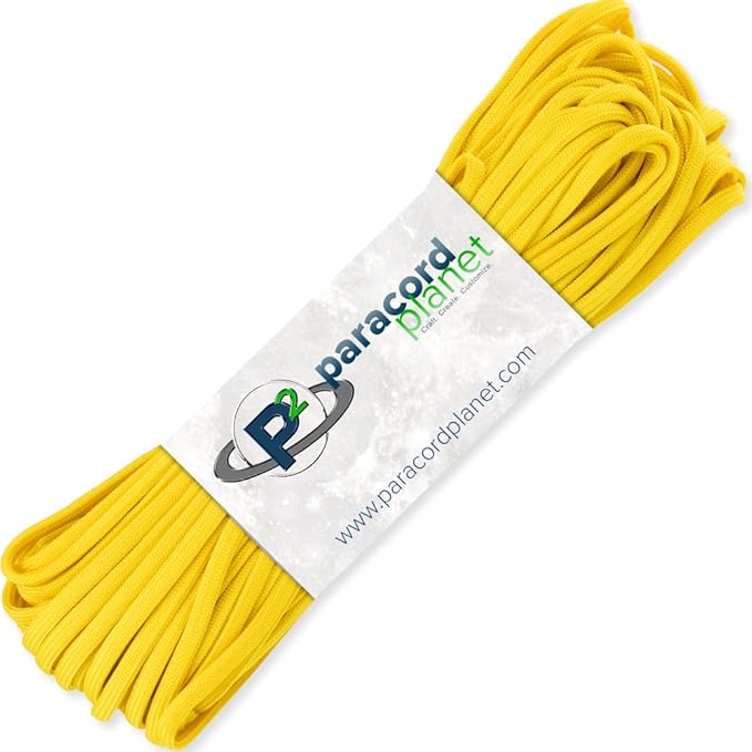Paracord Planet Solid Color 550lb Paracord – 7 Strand Type III Nylon Cord for Indoor and Outdoor Tasks – Yellow (1,000 ft)