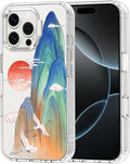 MOSNOVO for iPhone 16 Pro Max Case, Shockproof Military-Grade Protection 6.6ft Drop Tested, Clear Phone Case for iPhone 16 Pro Max, Celestial Cranes Design