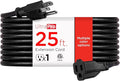 UltraPro Outdoor Extension Cord, 25 Ft, Heavy Duty, UL Certified 3 Prong, 16 AWG 3-Wire, Multipurpose Long, 1 Pack, Black, 69275