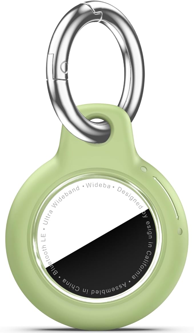 for Apple AirTag 2nd & 1st Gen, Waterproof Case for AirTag Holder Keychain,GPS Tracker Cover for Dog,Car Key,Luggage-D5-Light Green