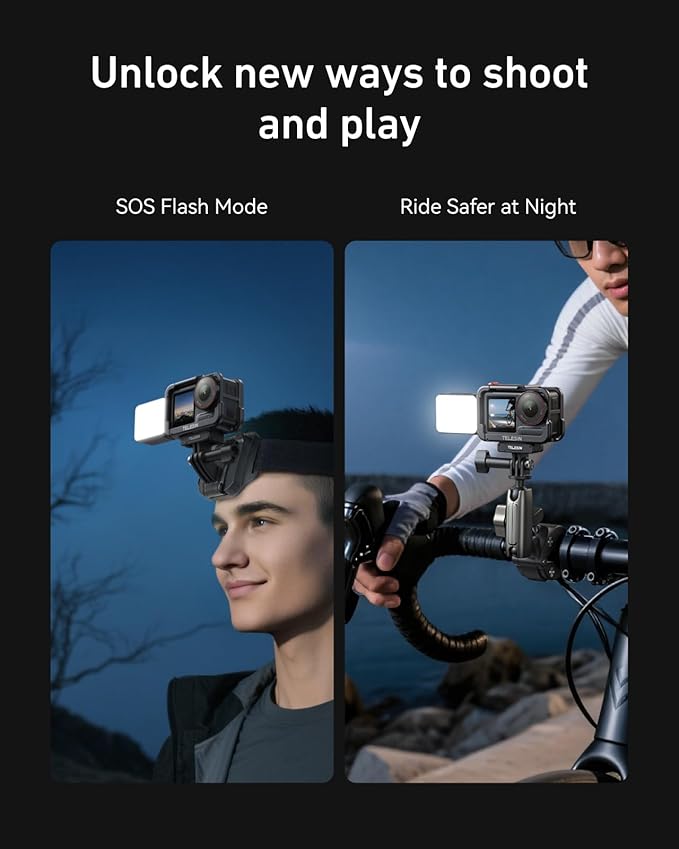 TELESIN Vlogging Light Mini LED Action Camera Video Light Magnetic Photography Fill Lighting for DJI Osmo Action 6 Action 5 Pro 4/3 Camera Cage Accessories