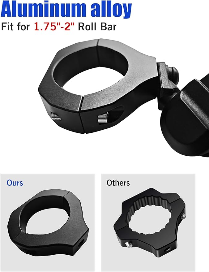 ZIDIYORUO UTV Phone Holder, Aluminum Alloy Heavy Duty Cell Phone Mount for UTV/SXS,360° Adjustable Mounting Bracket Fits 1.75”-2” Roll Cage, 8 Claws Tightly Hold iPhones or 4.7”-7.1" Devices