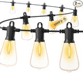 FOOMAN LED Outdoor String Lights, 300FT Outside Waterproof Patio Lights with 146+3 Shatterproof ST38 Edison Bulbs, 2700K Warm White Hanging Light, Dimmable Light for Backyard Porch Gazebo(150FT x 2)
