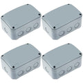 4PK Electrical Junction Box, Nineleaf IP66 Weatherproof Junction Box, 4.9"x 3.3"x 2.3" (125x86x62mm), PVC/ABS Plastic Electric Project Boxes, Universal Watertight Enclosure, for Pond,Terrace,Workshop