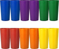 26-ounce Plastic Drinking Glasses Stackable Tumblers Water Cups Mixed Drinkware, set of 12 Mixed Color Reusable Shatter-resistant Dishwasher Safe