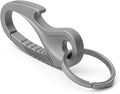 TISUR Titanium Carabiner Keychain Clip, Anti-Lost Key Ring Holder, Self-Locking Metal Gate Clip Key Chain Bottle Opener for Men Women