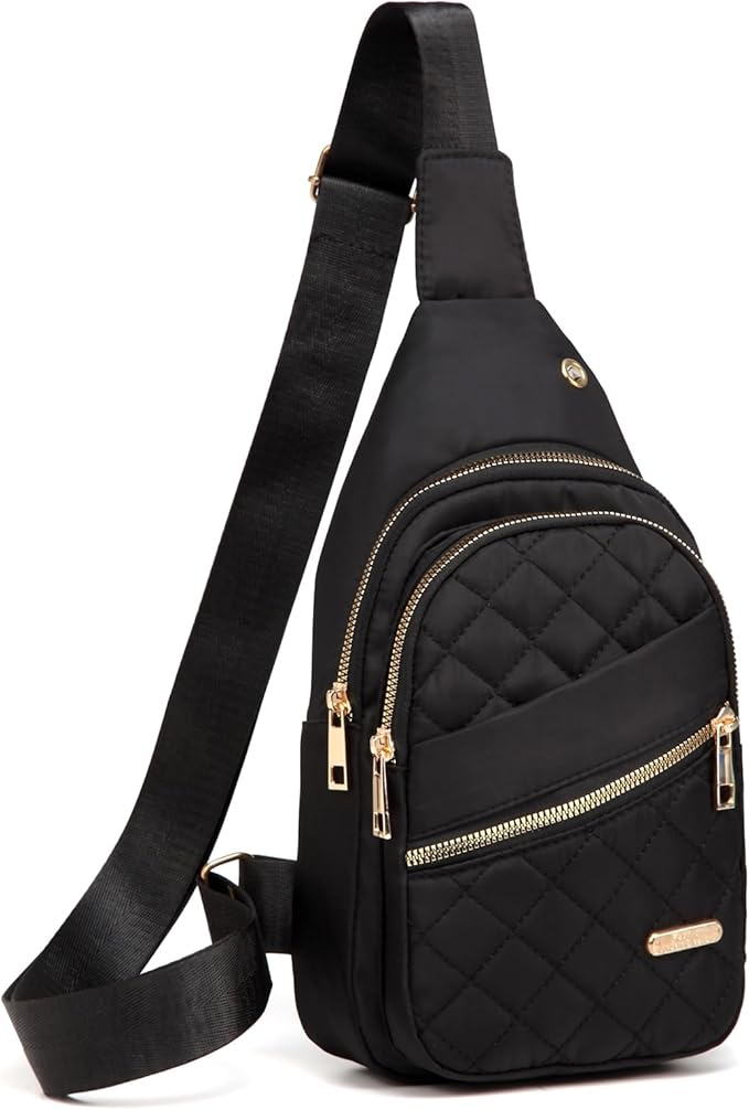 AOSTIHOT Small Sling Backpack for Women, Chest Bag Daypack Crossbody for Travel Sport Running Hiking Black