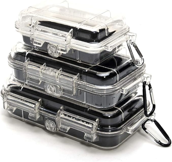 Plastic Waterproof Box Case Container Waterproof Shockproof Box Waterproof Dry Box Waterproof Cases Organization Locker Box Portable Dry Storage for Boat, Fishing Tackle, Phone, Camera, etc