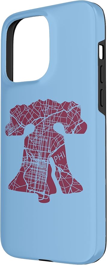 Philadelphia Street Map Liberty Bell Vintage Maroon Philly Case for iPhone 15 Pro Max