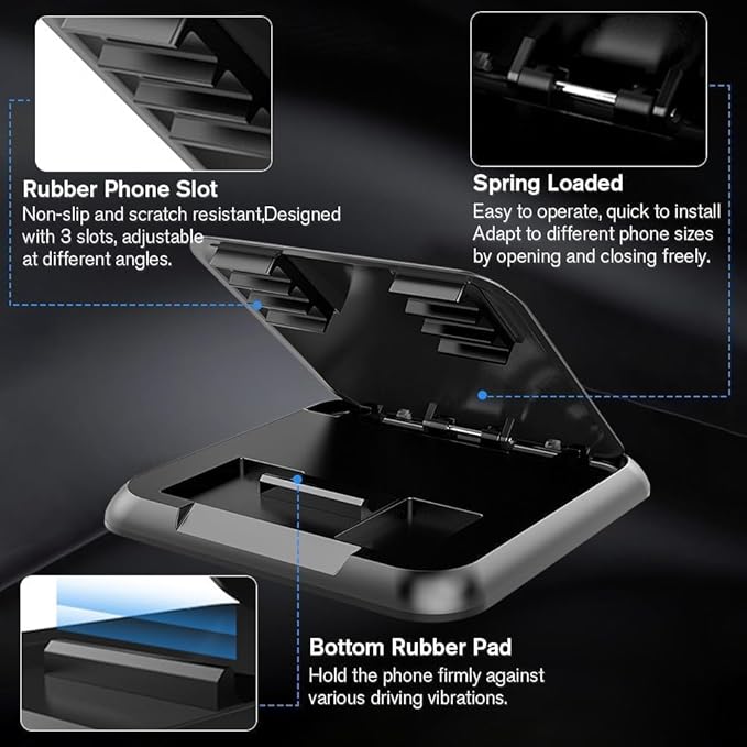 Universal Car Phone Holder & Dashboard Mount - Anti-Slip Phone Cradle Pad for iPhone, Samsung, Android & All Smartphones - Secure Hands-Free Mount for All Vehicles