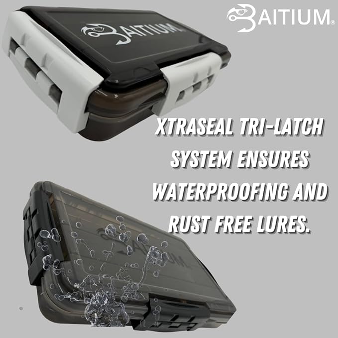 Baitium XTRAseal Waterproof Fishing Tackle Box Organizer, Tackle Boxes With Dividers, Tacklebox for Fishing, 3600 3700 Tackle Tray, Fishing Gear