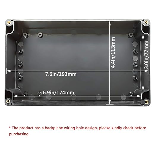 LeMotech ABS Plastic Electrical Project Case Power Junction Box, Project Box Black 7.87 x 4.72 x 2.95 inch (200 x 120 x 75 mm)