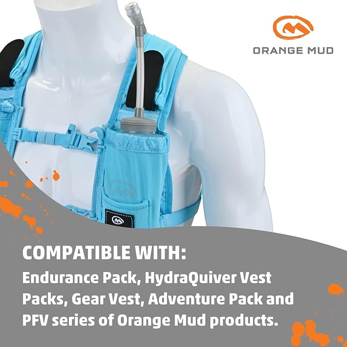 Orange Mud 600ml Soft Flask - UltraFlask (One Bottle) - Collapsible Hydration Bottle with Sport Cap & Hose - Pocket Fit, BPA-Free, Anti-Slosh Design