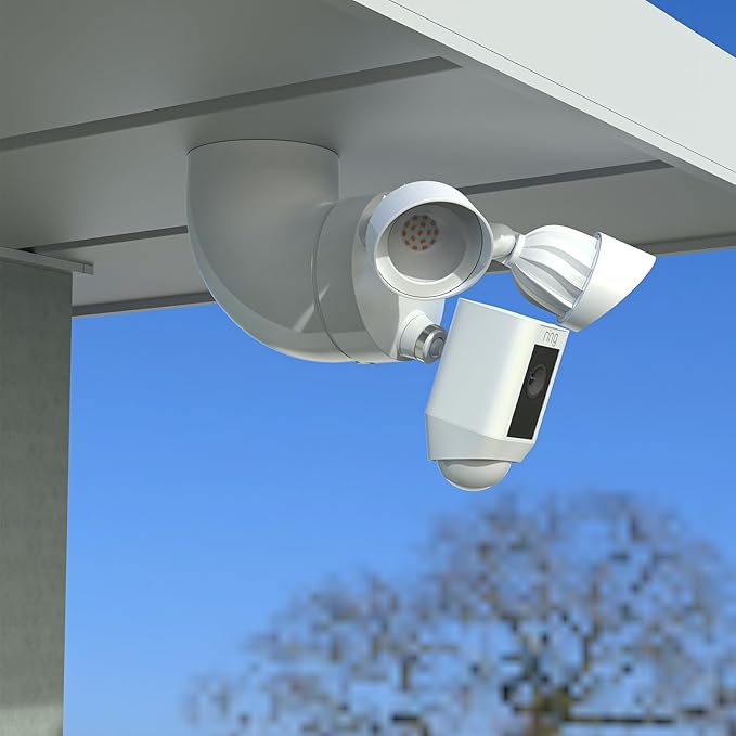 Eave Mount for Ring Floodlight Cam Wired Pro & (2nd Gen) / Plus, Ring Smart Lighting Floodlight Wired, Blink Wired Floodlight Camera, Wyze Flood Light Cameras V2/ Pro, and Roku Flood Light Cam - White