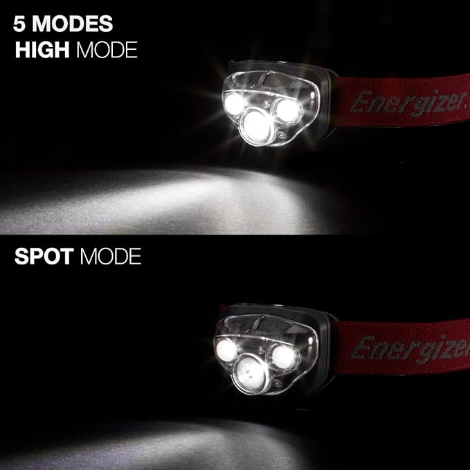 Energizer PRO LED Headlamp, IPX4 Water Resistant Headlamps, High-Performance Head Light for Outdoors, Camping, Running, Storm, Survival LED Light for Emergencies (Batteries Included)