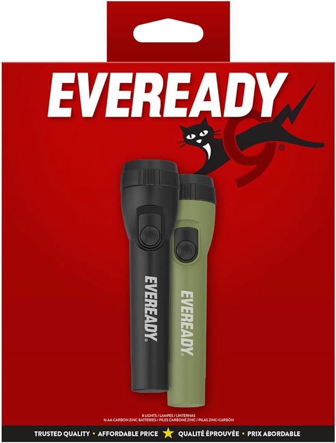 Eveready LED Flashlight (8-Pack) Bright Reliable Flashlights for General Purpose, Great for Camping, Car, Emergency Storm Power Outage Handheld Flashlight (Batteries Included)