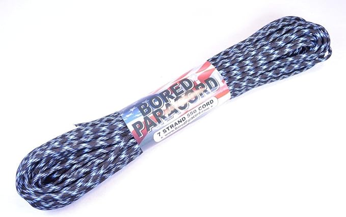 BORED? PARACORD! 550 lb Paracord – Ideal for Crafting, DIY Projects, Camping, Military & Active Outdoors – 300+ Colors – Tactical Parachute Cord Type III – Strong - Lightning 50 Feet