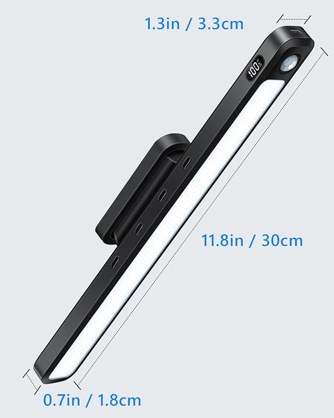 Ferswe 3W Motion Sensor Magnetic Light Bar,Eye-Friendly Rechargeable Closet Lights with Battery Display,2000mAh Vanity Lights for Mirror, Rechargeable Light Bar for Cabinet, Closet, Bathroom and Desk